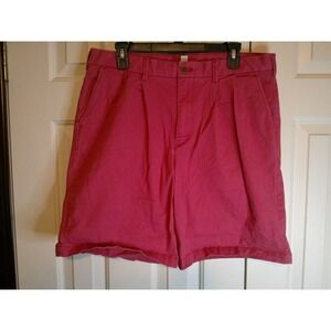 IZOD Saltwater Pink Chino Shorts Casual Summer Pleat Front Men's Size 34